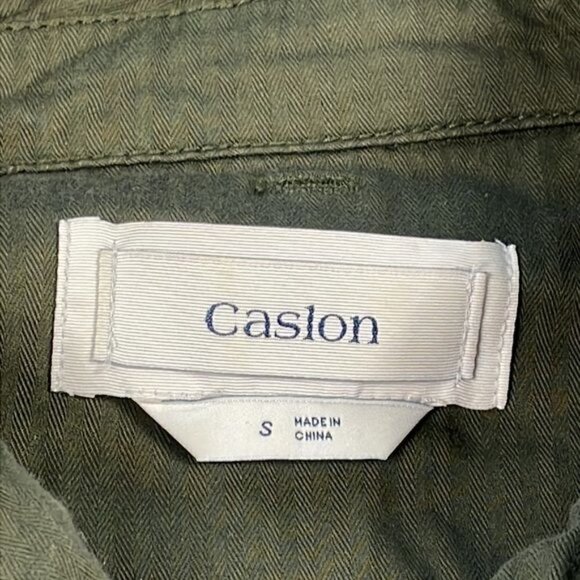 Caslon Button Front Utility Shacket Army Green with Flap Pockets Collared Sz S - Picture 10 of 12